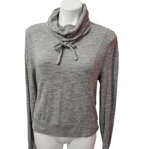 Athleta Heathered Light Gray cowl neck pullover Size XS